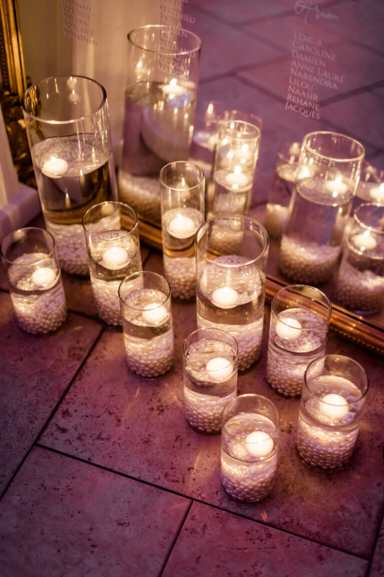 Photo d'un mariage à La Réunion – Photophores cylindriques
