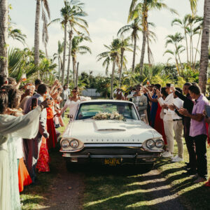 Photo d'un mariage à La Réunion – Ford Thunderbird